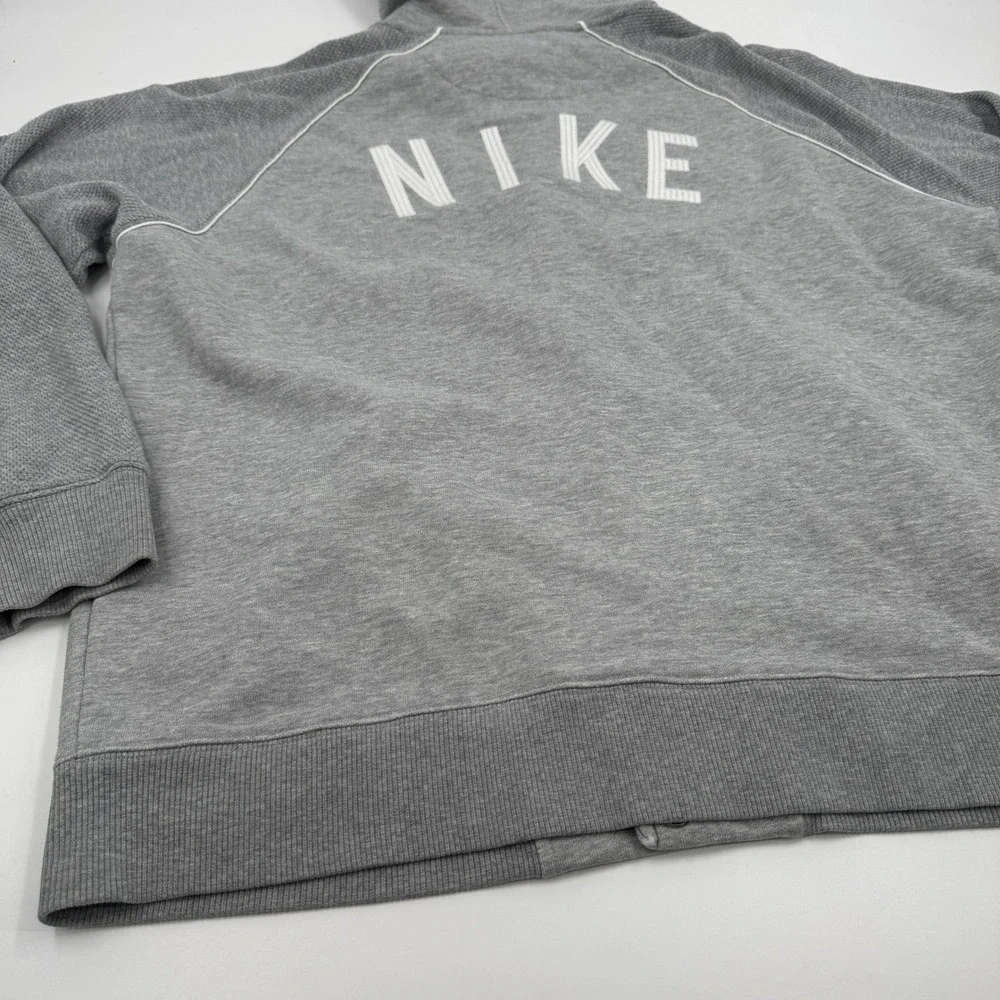 Nike‎ Athletic Dept Hooded Varsity Jacket Mens Large Grey Snap 521482-063